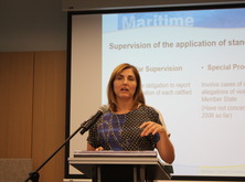 Выступление главы морского отдела департамента международных трудовых стандартов Беатрис Вакотто